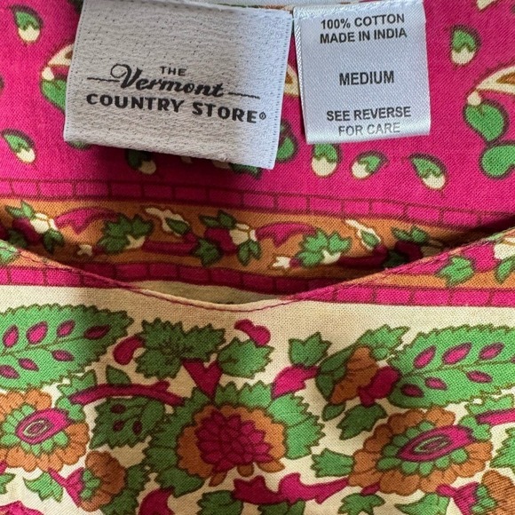 Vermont Country Store Womens Lounge Dress Sz M Mumu Floral Midi Modest Primitive - Picture 3 of 7